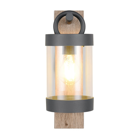 Sambesi Lantern Outdoor Wall Light – Wood Effect