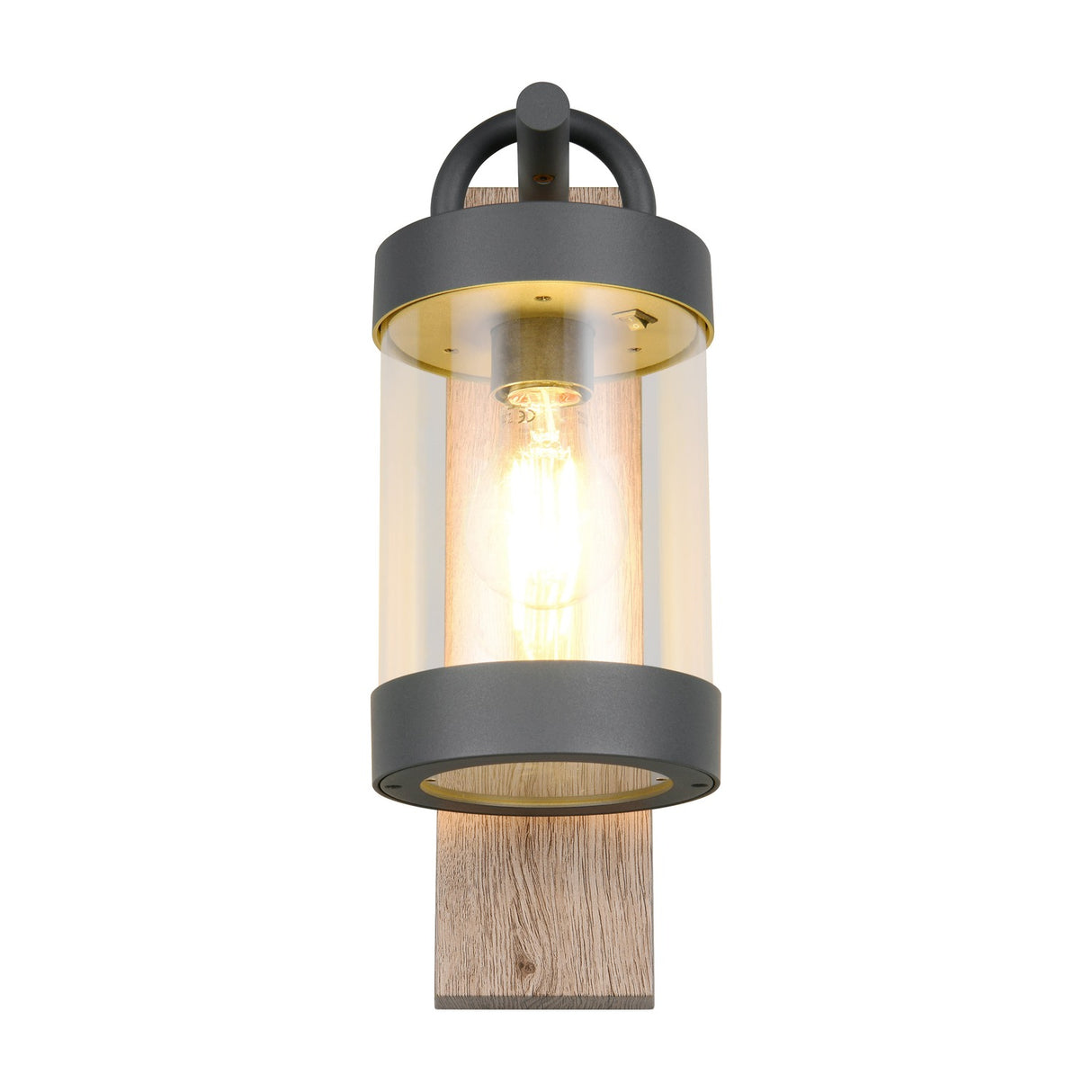 Sambesi Lantern Outdoor Wall Light – Wood Effect