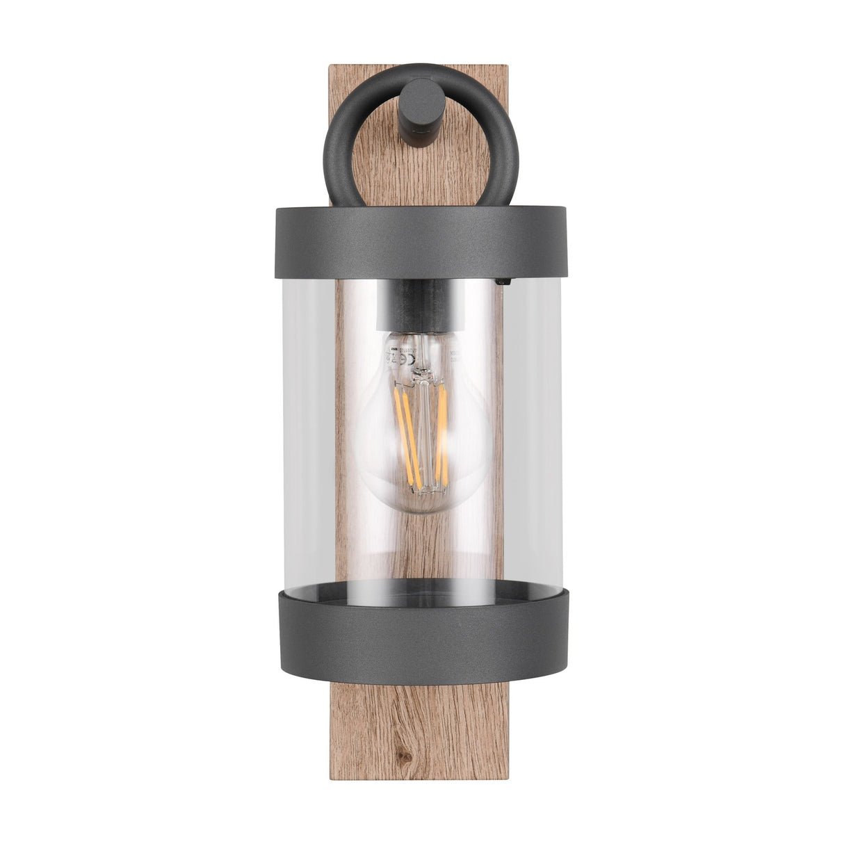 Sambesi Lantern Outdoor Wall Light – Wood Effect