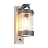 Sambesi PIR Outdoor Wall Light – Wood Effect