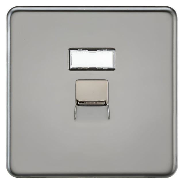 UTP CAT6a RJ45 Network Outlet - Black Nickel