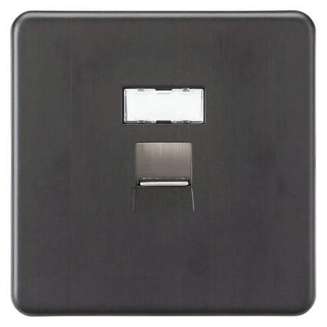 UTP CAT6a RJ45 Network Outlet - Smoked Bronze