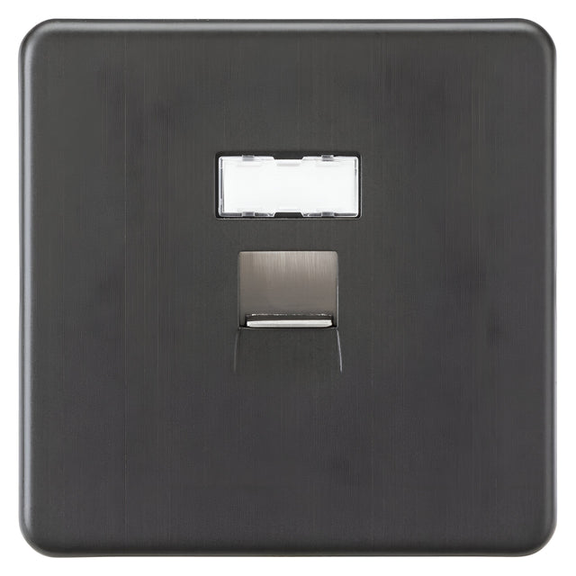 UTP CAT6a RJ45 Network Outlet - Smoked Bronze
