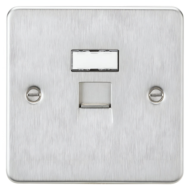 UTP CAT6a RJ45 Network Outlet - Brushed Chrome
