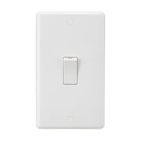 45A DP Switch (1 Gang Size) - White Rocker Large (Rounded Edge)