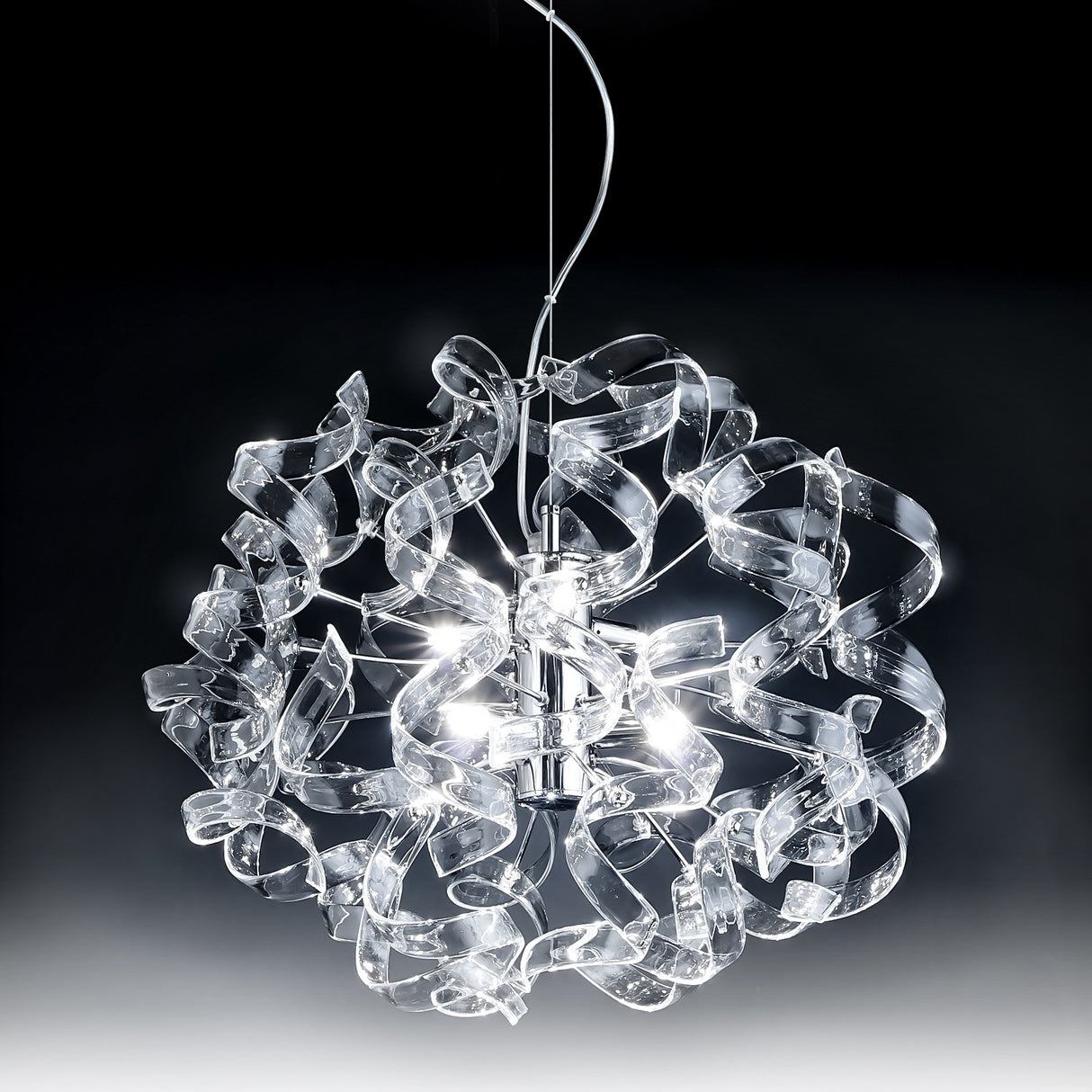 Astro 6 Light Spiral Crystal Chandelier