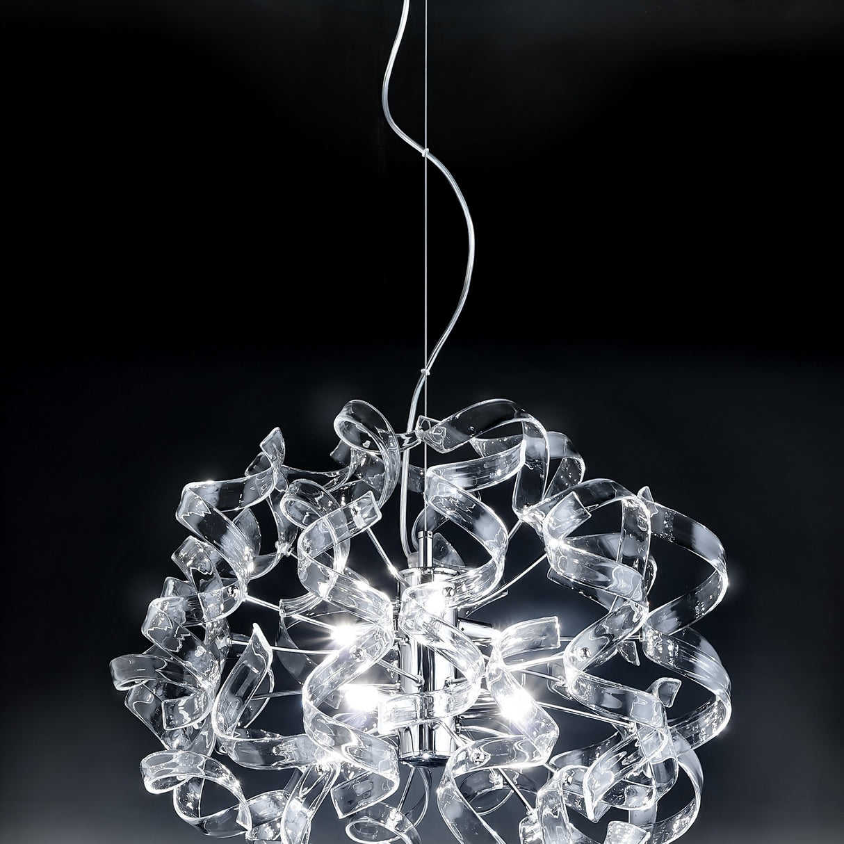 Astro 6 Light Spiral Crystal Chandelier