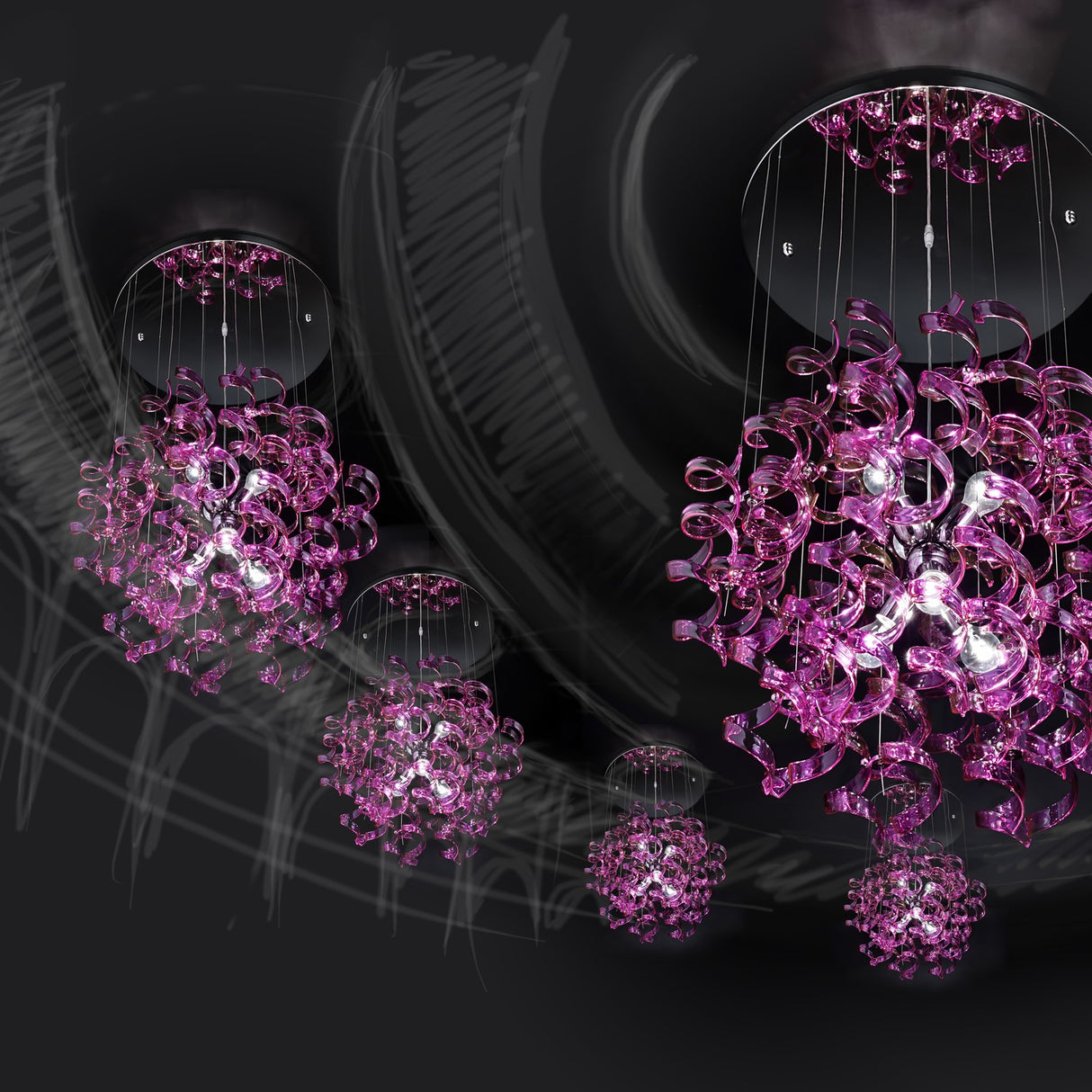 Astro 6 Light Crystal Chandelier 70cm