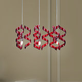 Astro 3 Light Linear Drop Crystal Chandelier 90cm