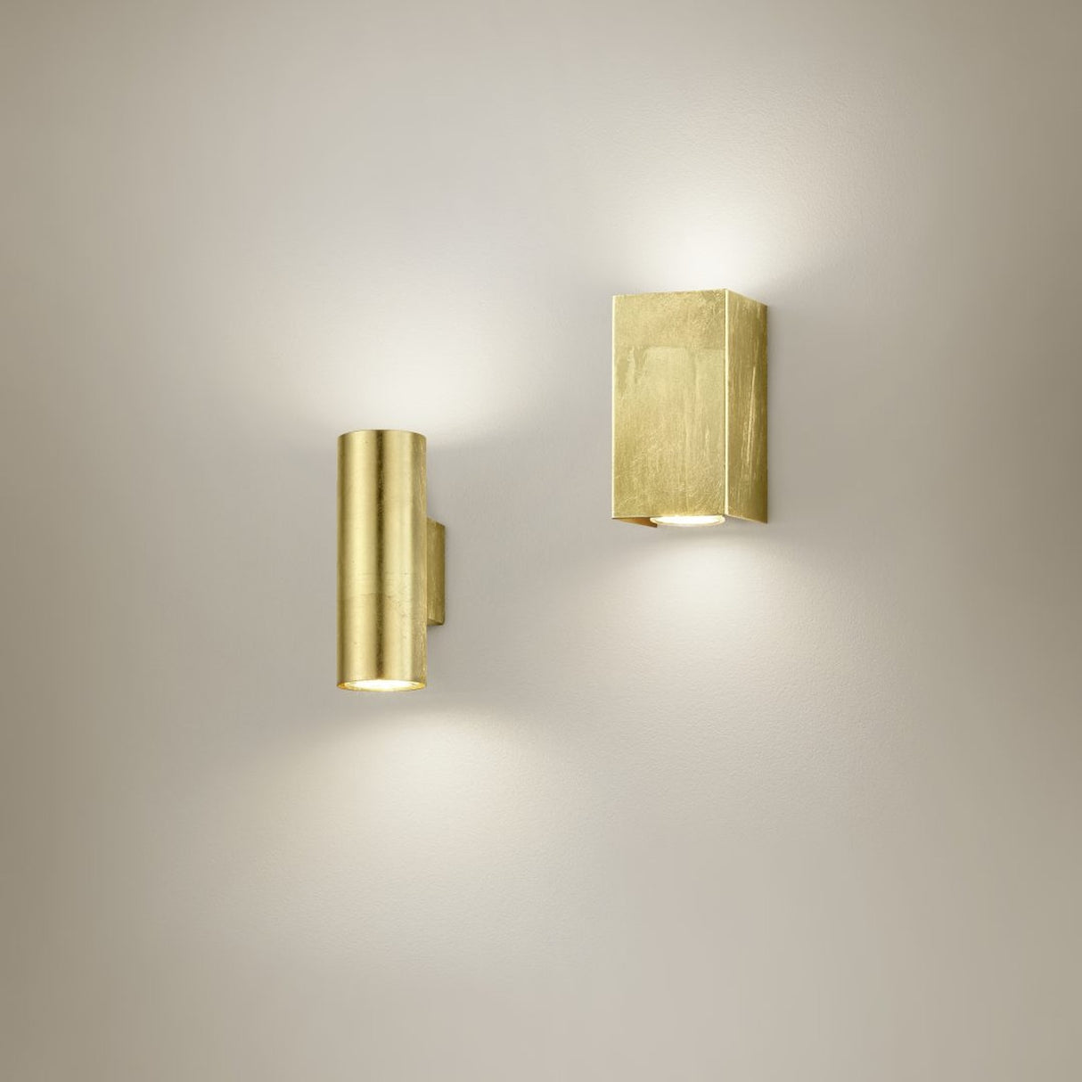 Cleo Up Down Square Wall Light – Gold