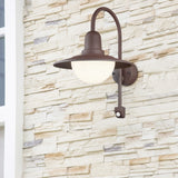 Norman Lantern PIR Outdoor Wall Light – Rust