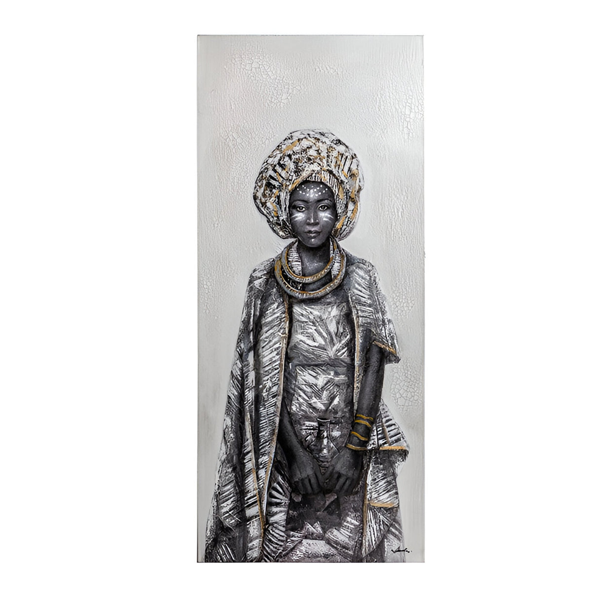 Kisai Tribal Portrait Acrylic Painting - 70x160cm
