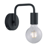 Diallo Glass Wall Light – Matt Black