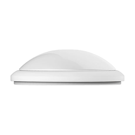 Side view of the Surf Flush Ceiling Light 27cm in white, showing a domed opal polycarbonate diffuser on a low-profile round base, set against a plain white background.