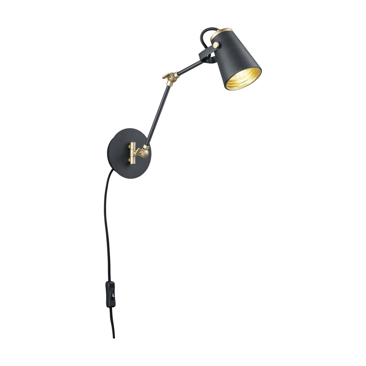 Edward Cone Wall Light – Black & Brass