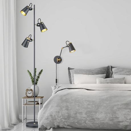 Edward Cone Wall Light – Black & Brass