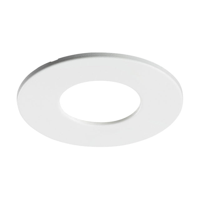 A Bezel For CFR Downlight in white, circular and flat with a hole in the center and an ABS finish, resembling a ceiling light cover or bezel trim, placed against a plain white background.