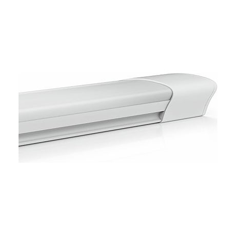 Linesta 18W LED batten light, 64.5cm white polycarbonate housing with opal diffuser, IP65 rated, shown at an angle on a plain white background.