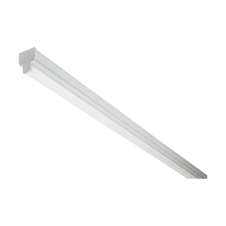 The Single 6ft 30W LED Emergency Batten 4000K is an elongated, cool white LED fixture with a minimalist design, perfect for modern spaces. Its sleek and rectangular shape makes it ideal for ceiling or wall mounting. This fixture features a 4000K light strip encased in slim housing, offering seamless illumination.