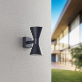 Ardas 2 Light Up Down Outdoor Wall Light – Matt Black