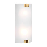 Pura 2 Light Glass Wall Light – Antique Brass