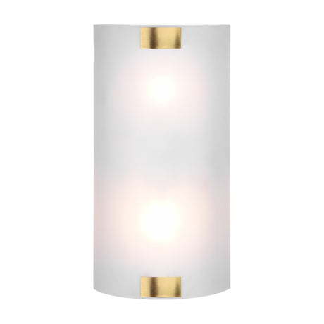 Pura 2 Light Glass Wall Light – Antique Brass