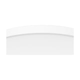 Close-up of the 38.6cm flush ceiling light showing its shallow opal white acrylic diffuser and slim white edge ring against a plain background.