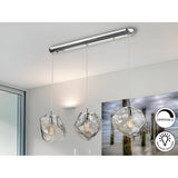 Petra 3 Light Glass Bar Pendant - Transparent