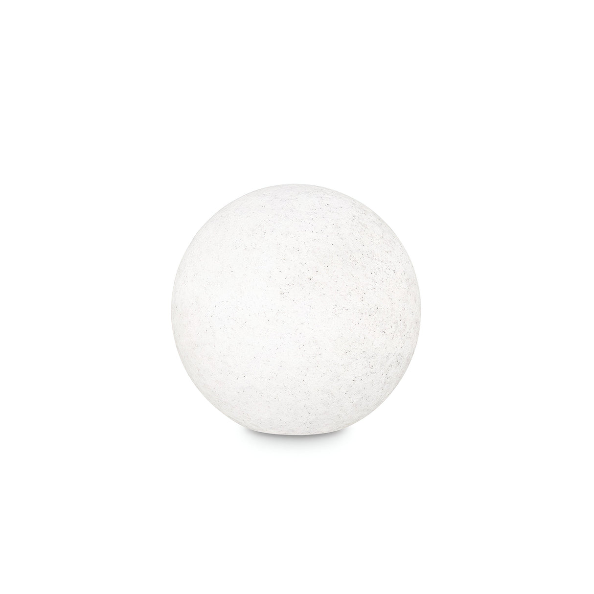 A smooth, white Gloriana Outdoor Pedestal Light, 30cm in diameter, subtly illuminated by ambient lighting against a plain white background.