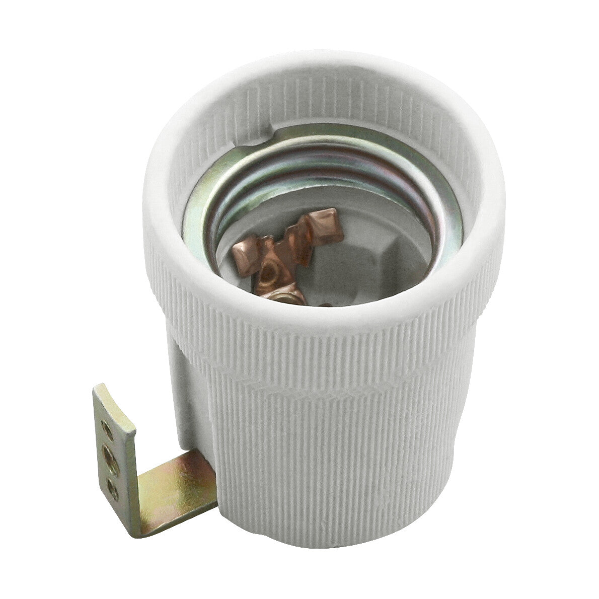 E27 Lampholder with L-Bracket 4A - Grey