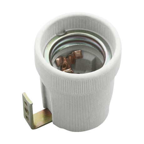 E27 Lampholder with L-Bracket 4A - Grey