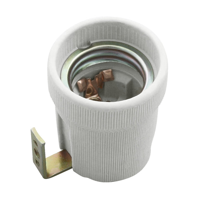 E27 Lampholder with L-Bracket 4A - Grey