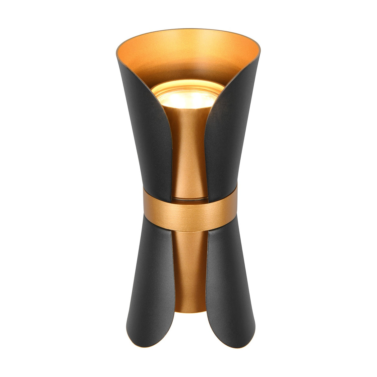 Coat 2 Light Up Down Cone Wall Light – Black & Gold