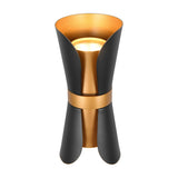 Coat 2 Light Up Down Cone Wall Light – Black & Gold