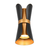 Coat 2 Light Up Down Cone Wall Light – Black & Gold