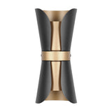 Coat 2 Light Up Down Cone Wall Light – Black & Gold