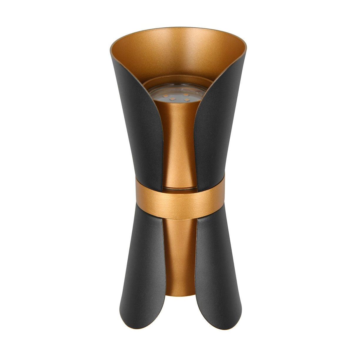 Coat 2 Light Up Down Cone Wall Light – Black & Gold