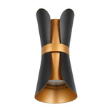 Coat 2 Light Up Down Cone Wall Light – Black & Gold