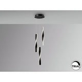 Twist 3 Light Dimmable LED Cluster Pendant 30W 3000K - Black