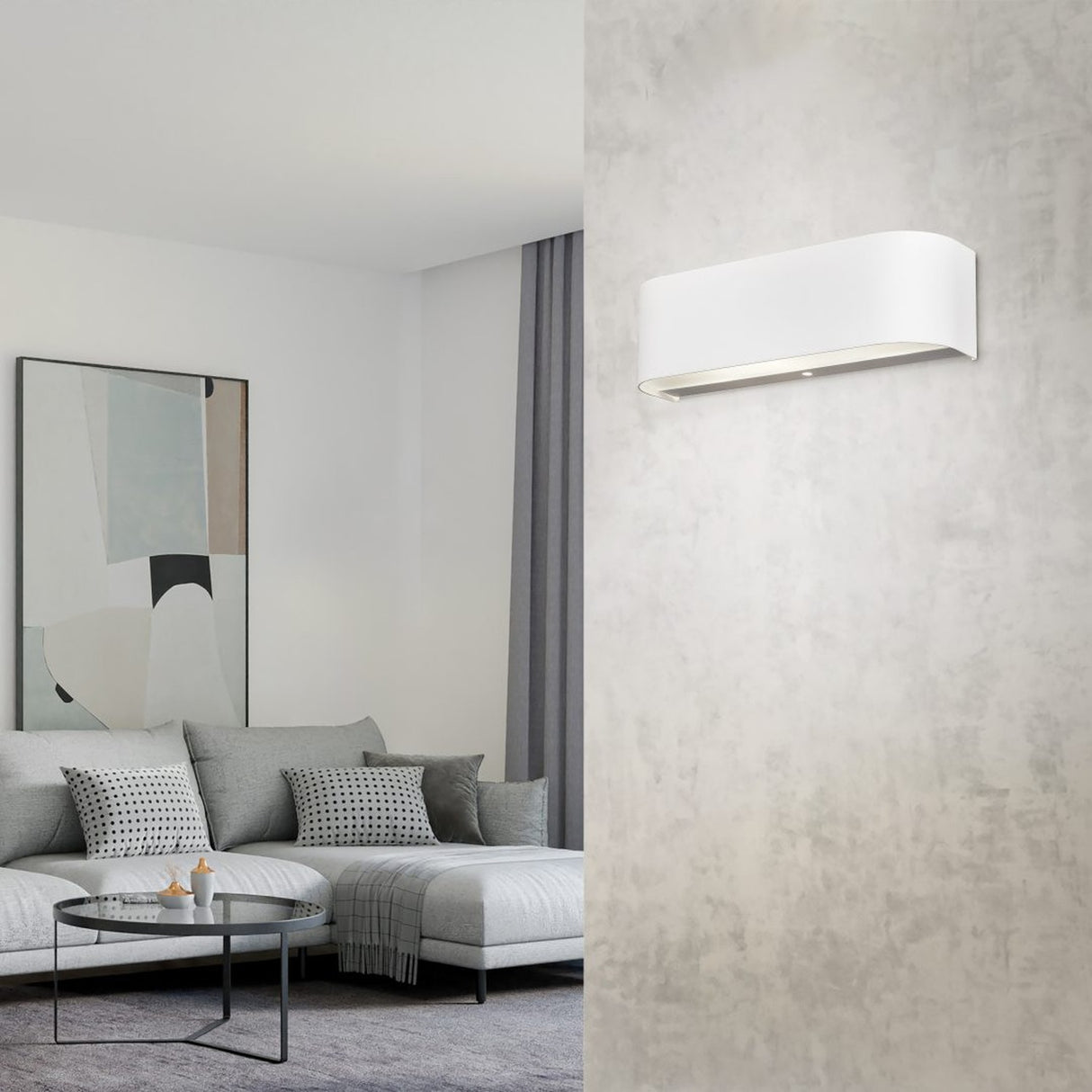 Adriano LED Up Down Glass Wall Light – White