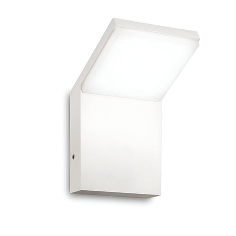 The Brillix Outdoor LED Wall Light 9W 4000K in White offers a minimalist rectangular design, making it ideal for contemporary outdoor settings. This energy-efficient fixture is mounted on a white background, emphasizing its sleek and simple construction.