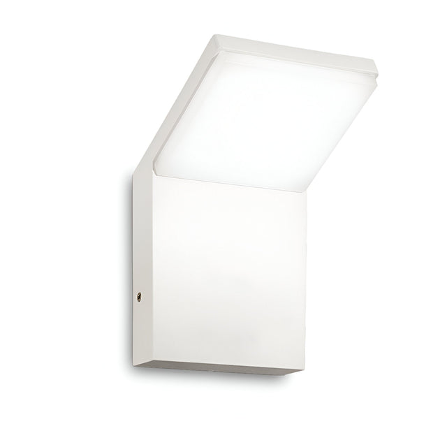The Brillix Outdoor LED Wall Light 9W 4000K in White offers a minimalist rectangular design, making it ideal for contemporary outdoor settings. This energy-efficient fixture is mounted on a white background, emphasizing its sleek and simple construction.