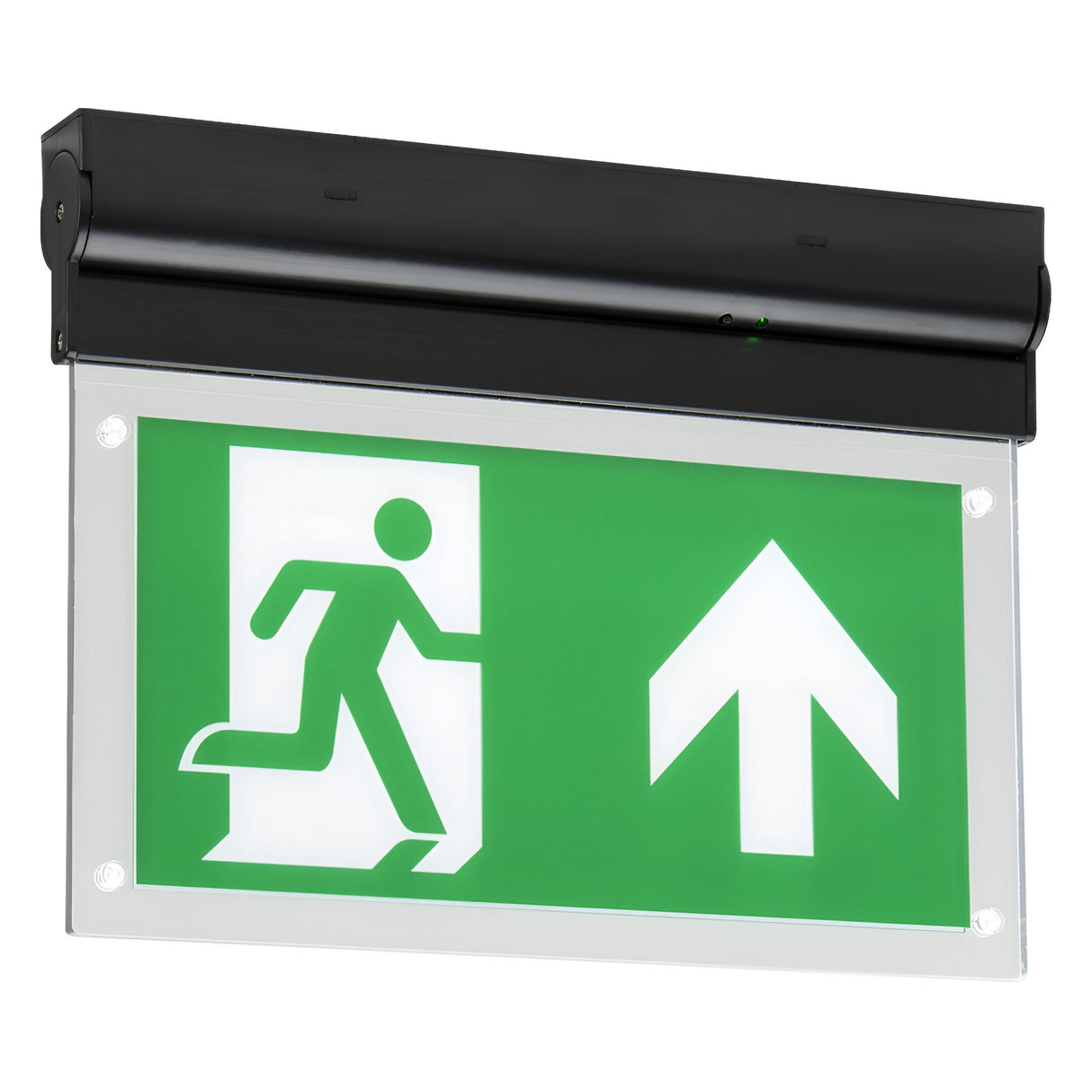 230V Wall/Ceiling Mounted LED Emergency Exit Sign - Black
