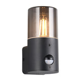 Hoosic Glass PIR Outdoor Wall Light – Matt Black