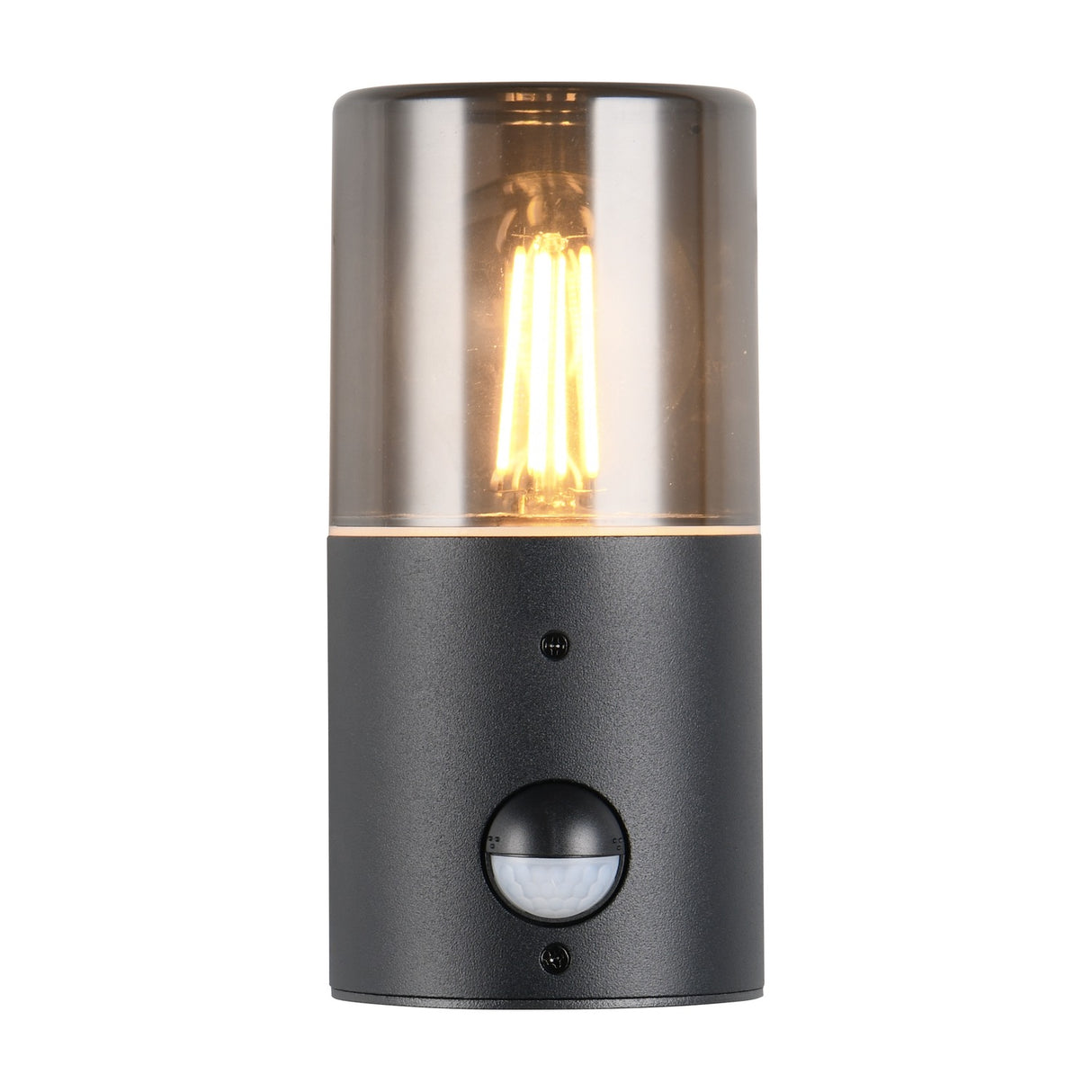 Hoosic Glass PIR Outdoor Wall Light – Matt Black