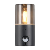 Hoosic Glass PIR Outdoor Wall Light – Matt Black