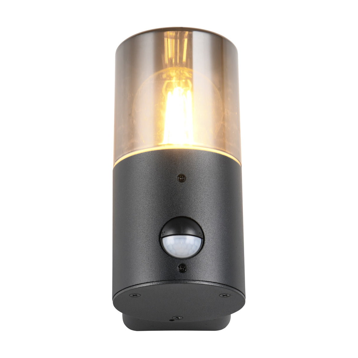 Hoosic Glass PIR Outdoor Wall Light – Matt Black