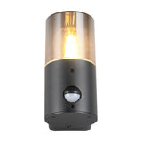 Hoosic Glass PIR Outdoor Wall Light – Matt Black