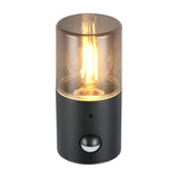 Hoosic Glass PIR Outdoor Wall Light – Matt Black