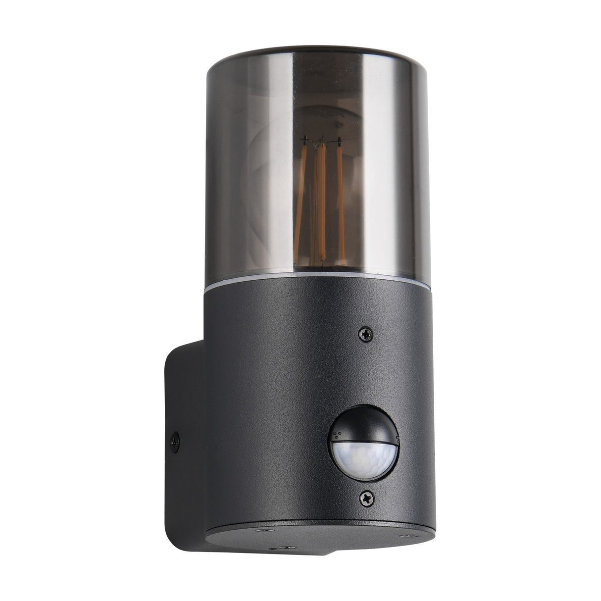 Hoosic Glass PIR Outdoor Wall Light – Matt Black